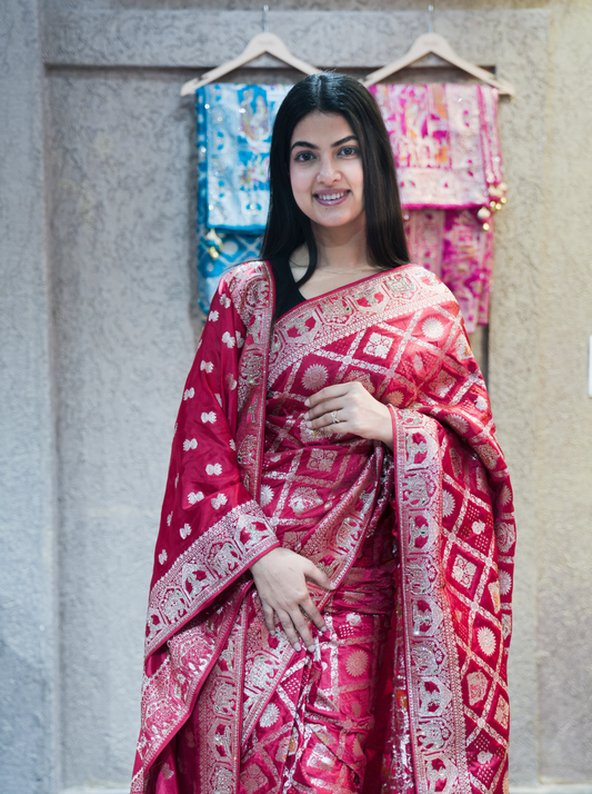 Single Tone Dupatta Style Saree with Blouse Piece