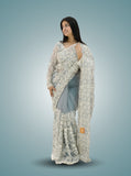 Stitched Full Sleeve Blouse Sky Mist Party Wear Saree