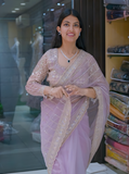 Soft Double Net Party Wear Saree with Stitched Blouse
