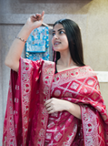 Single Tone Dupatta Style Saree with Blouse Piece