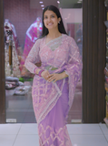 Stitched Blouse Light Tone Party Wear Saree