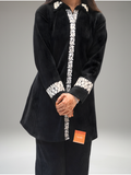 Black Lycra Velvet with White Thread Work Co-ord Set
