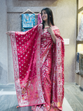 Single Tone Dupatta Style Saree with Blouse Piece