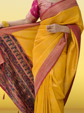 Yellow Festive Saree for Haldi, Ganesh Puja & Grah Pravesh | Elegant Occasion Wear