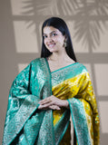 Neon Color Designer Dupatta Paired Saree with Blouse Piece