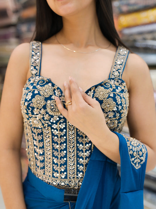 Modern Pre-Draped Co-ord Party Wear Saree