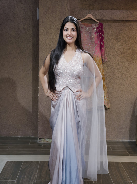 Designer Saree Style Dress – Ready to Wear