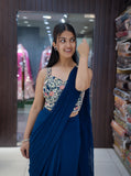 Designer Ready-to-Wear Saree - Blue