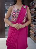 Designer Ready-to-Wear Saree - Pink