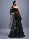 Net Fabric Heavy Beaded Fish Cut Indo-Western Lehenga