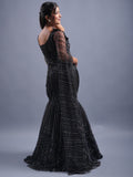 Net Fabric Heavy Beaded Fish Cut Indo-Western Lehenga