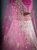 PINK VELVET GIRLISH RING CEREMONY READY TO STICH LEHENGA