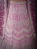 PINK BURBURY SILK FULLY BEEDED WORK RING CEREMONY READY TO STICH GIRLISH LEHENGA