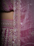 PINK BURBURY SILK FULLY BEEDED WORK RING CEREMONY READY TO STICH GIRLISH LEHENGA