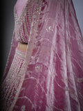 PINK BURBURY SILK FULLY BEEDED WORK RING CEREMONY READY TO STICH GIRLISH LEHENGA