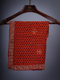 GEORGETTE WITH CHICKEN SHORT PICCHODA WITH HEAVY HANDWORK RED LACE