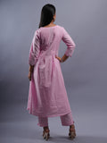 LIGHT PINK KHADI COTTON | A LINE SUIT SET