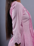 LIGHT PINK KHADI COTTON | A LINE SUIT SET