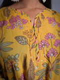 YELLOW COTTON FLORAL A LINE 3 PCS SET