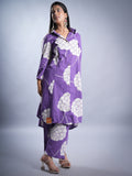 PURPLE COTTON FLORAL COORD SET