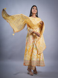 YELLOW COTTON ANARKALI HALDI 3 PCS SET