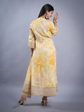 YELLOW COTTON ANARKALI HALDI 3 PCS SET