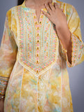 YELLOW COTTON ANARKALI HALDI 3 PCS SET