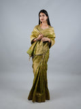 Mehandi Kumudh Silk Saree With Beads Work With Stitch Blouse