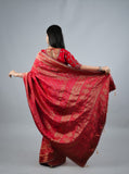 Red Kumudh Silk Saree With Beads Work With Stitch Blouse