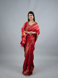 Red Kumudh Silk Saree With Beads Work With Stitch Blouse