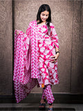 Pink Cotton Suit 3 Piece Set