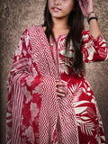 Red Cotton Suit 3 Piece Set