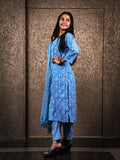 Blue Cotton Suit 3 Piece Set