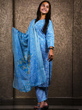 Blue Cotton Suit 3 Piece Set