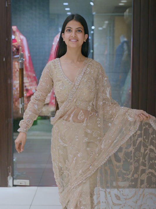 Stitched Blouse Golden Grandeur Heavy Work Saree
