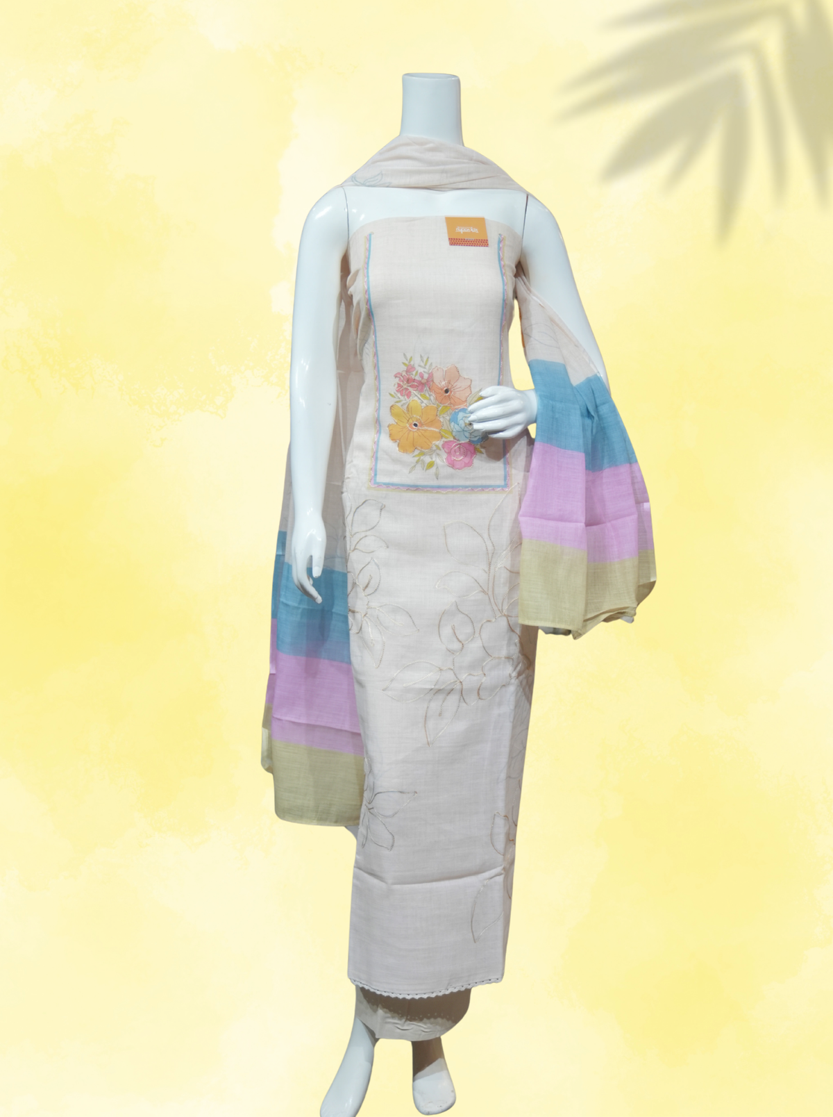 Pure Cotton Flower Pattern Unstitched Suits