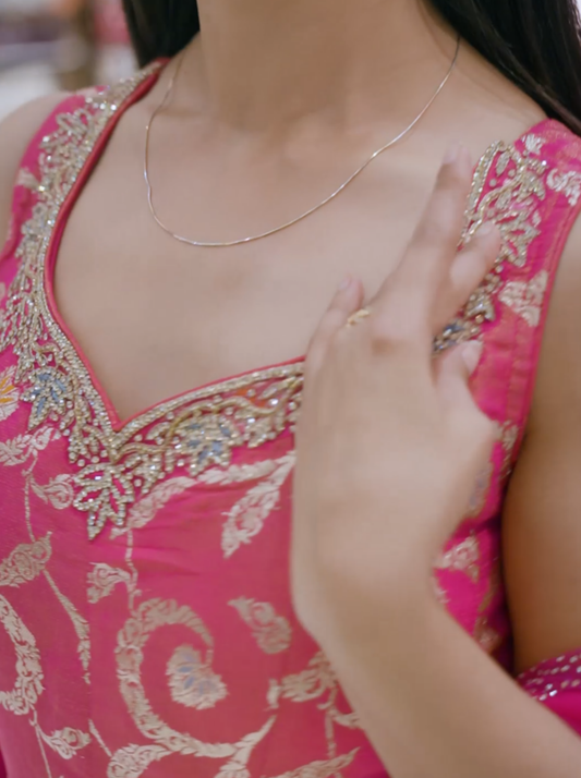 Banarasi Elegance Floor-Length Anarkali Suit
