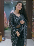 Stitched Blouse Black Grandeur Heavy Work Saree