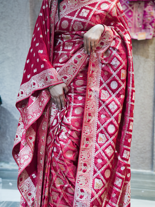 Single Tone Dupatta Style Saree with Blouse Piece