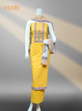 Yellow Unstitched Cotton Suits Flower Pattern