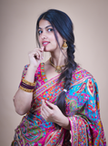 Multicolor Gajji Silk Saree with Sequence Work