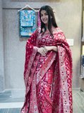 Single Tone Dupatta Style Saree with Blouse Piece