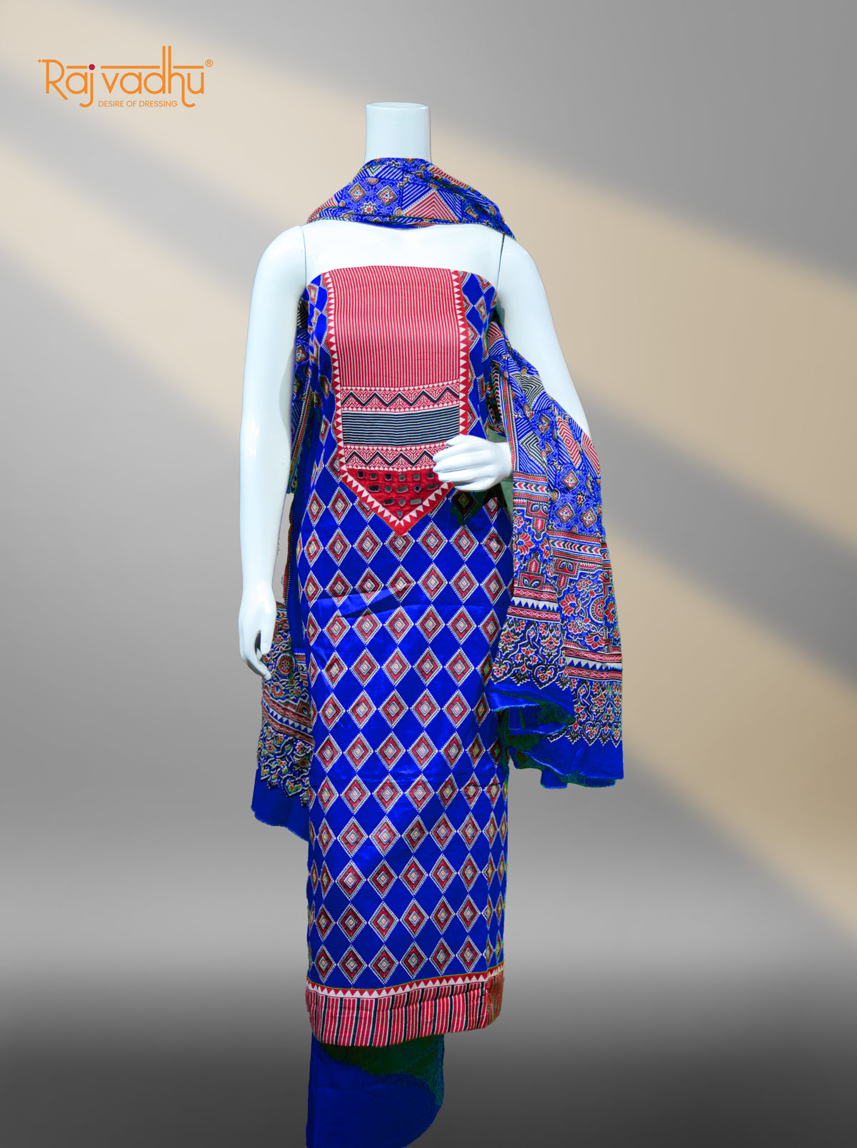 Yellow Unstitched Cotton Suits with Pattern Work