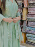 Front Split Anarkali Set with Sharara Pants