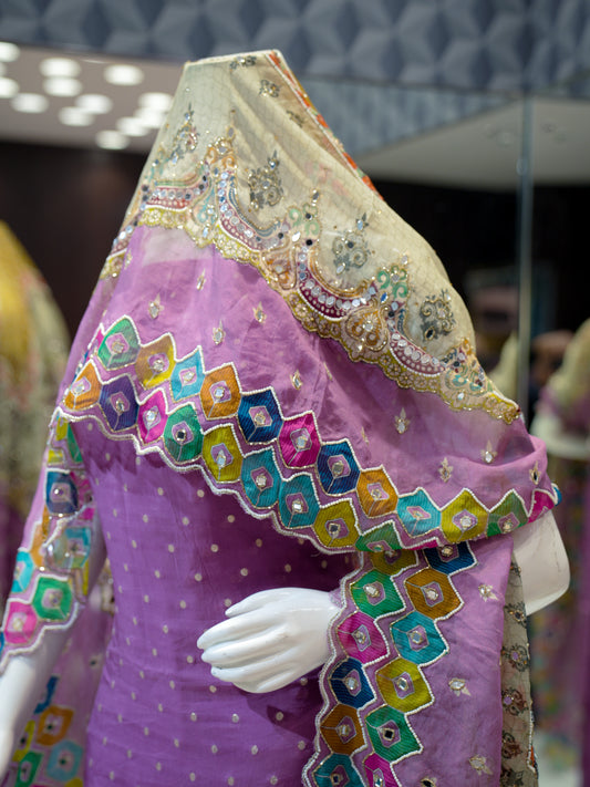 Premium Organza Unstitched Suit Set with Versatile Dupatta