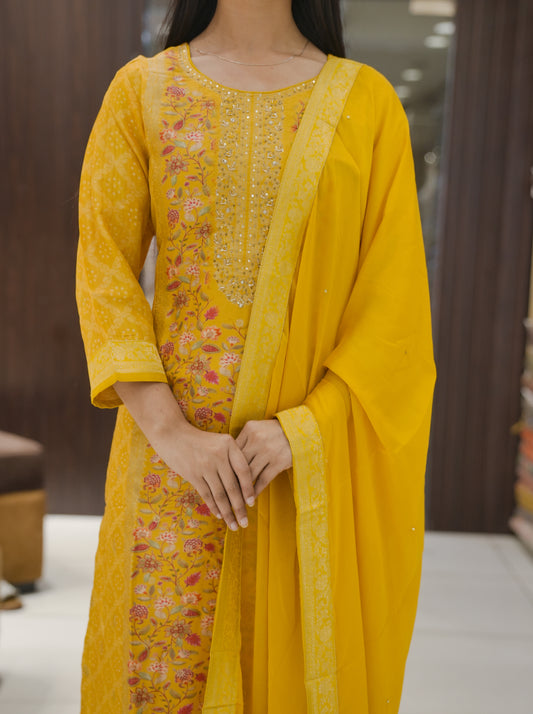 Yellow Lightweight Summer Readymade Suit