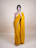Sparkle Edition Stitched Blouse Saree – Yellow