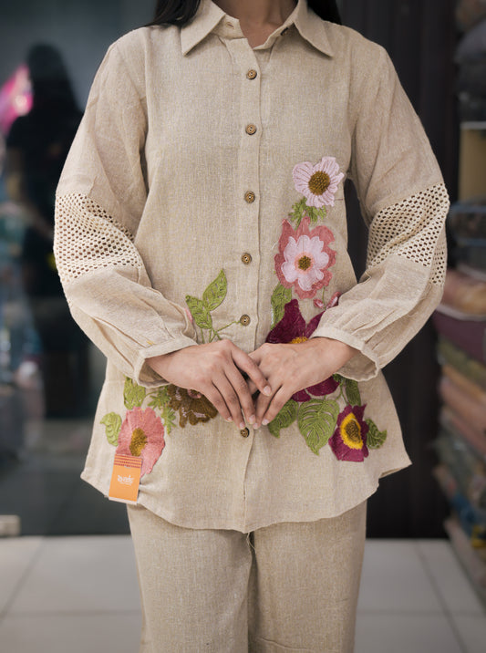 Natural Jute Co-ord Outfit – Summer Edition