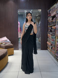 Designer Ready-to-Wear Saree - Black