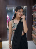 Designer Ready-to-Wear Saree - Black